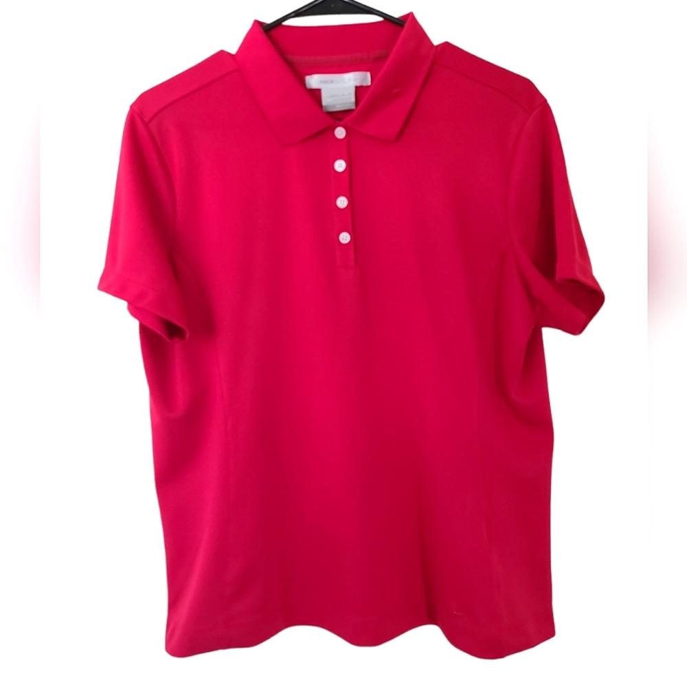 Nike Ladies Golf Polo Women's Red Shirt Dry Fit